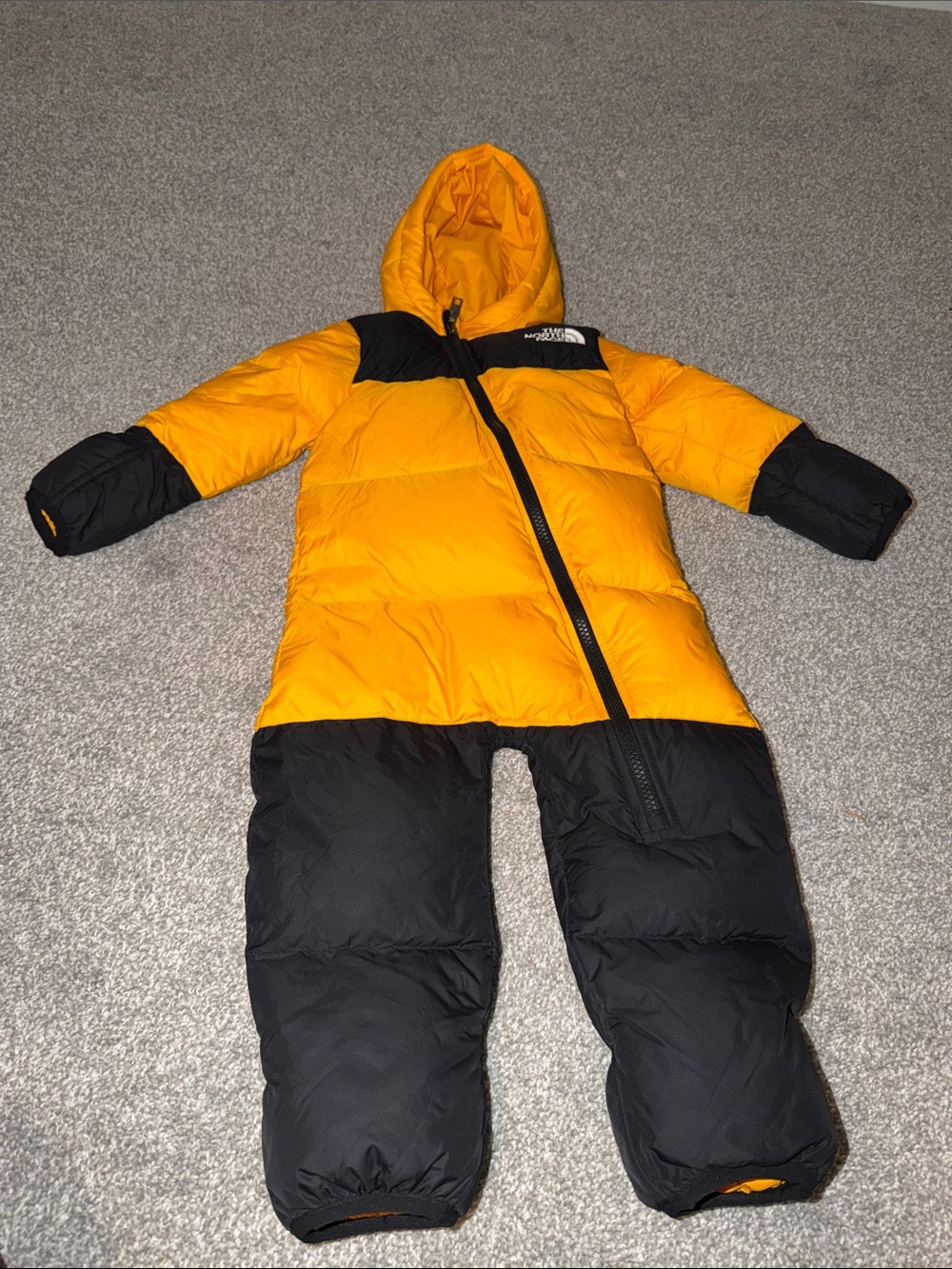 The North Face Yellow and Black Kids Insulated Snow Suit